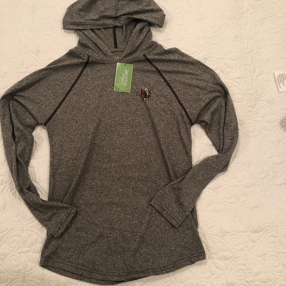 Ladies Alabama Vintage Football Hooded Longsleeve shirt Top Hoodie Small S